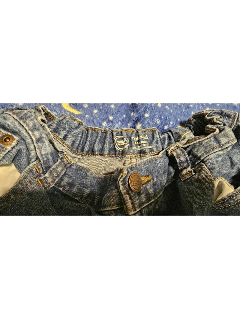 Wonder nation boys 14 husky elastic waist jeans euc